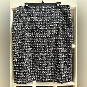 Talbots Black/White A-Line Skirt